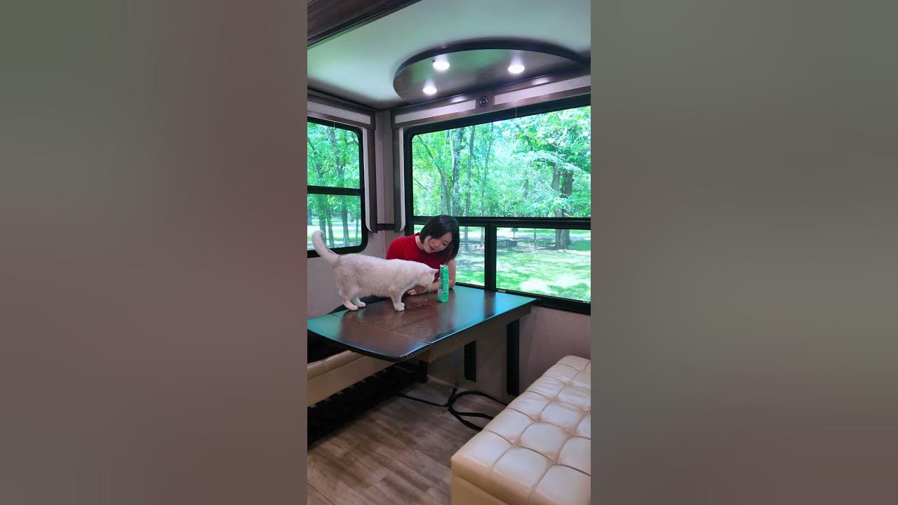 Susu and Erxi together at the RV dining table